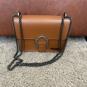 Brown edgy crossbody/shoulder bag